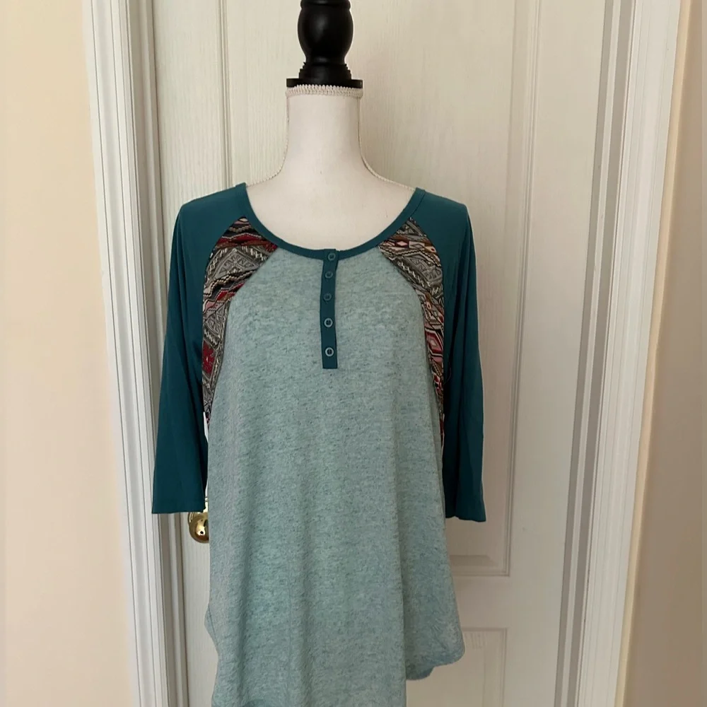 NWT Umgee USA Women's Long Sleeve Blouse Shirt Boho, Sz M - Picture 10 of 10